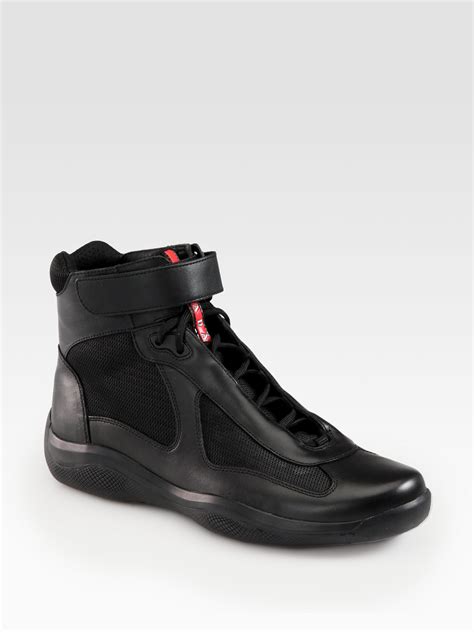 black high top prada sneakers